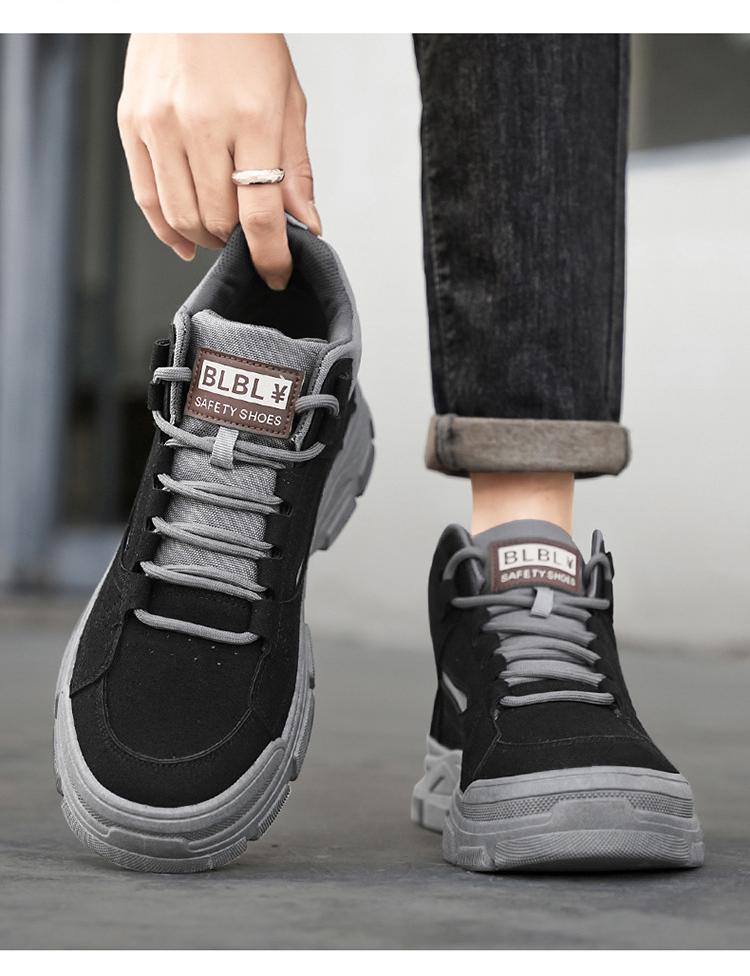 Breathable Anti-Slip Men's Work Boots - High-Cut Durable Sneaker Shoes for Outdoor Work & Hiking, All-Season Industrial Casual Wear