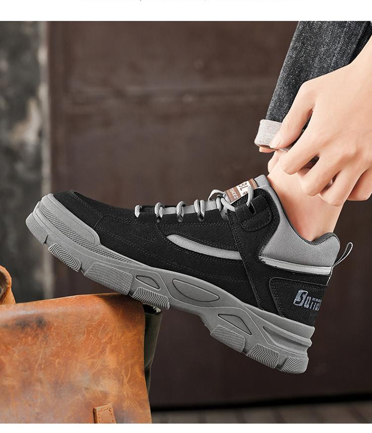 Breathable Anti-Slip Men's Work Boots - High-Cut Durable Sneaker Shoes for Outdoor Work & Hiking, All-Season Industrial Casual Wear