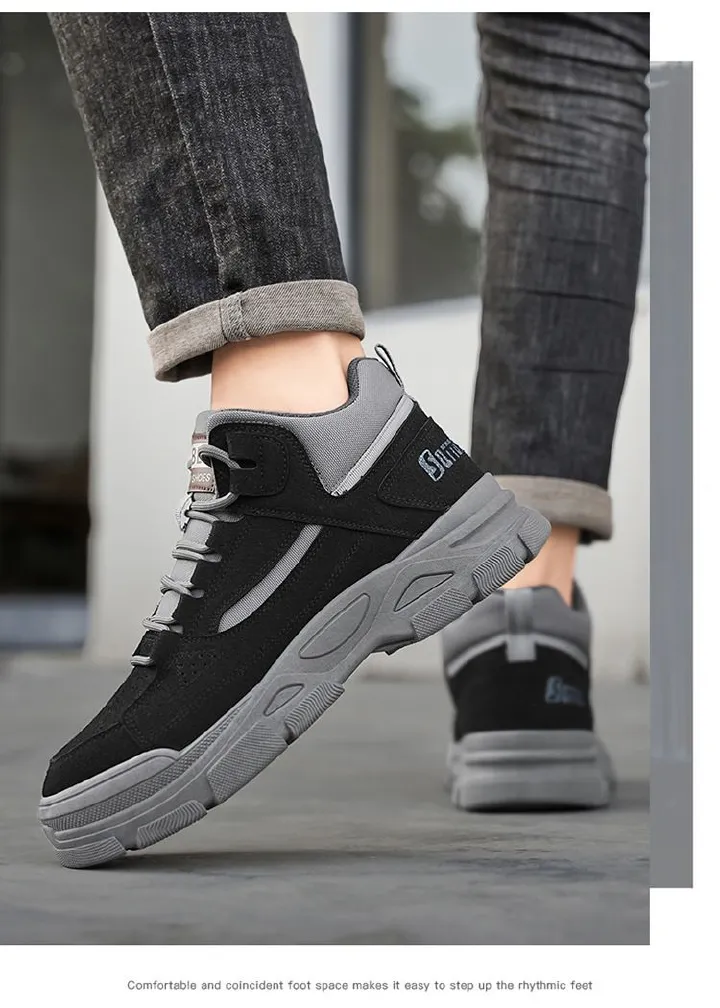 Breathable Anti-Slip Men's Work Boots - High-Cut Durable Sneaker Shoes for Outdoor Work & Hiking, All-Season Industrial Casual Wear