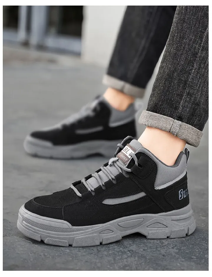 Men  sneakers Breathable Anti-Slip Men's Work Boots - High-Cut Durable Sneaker Shoes for Outdoor Work & Hiking, All-Season Industrial Casual Wear