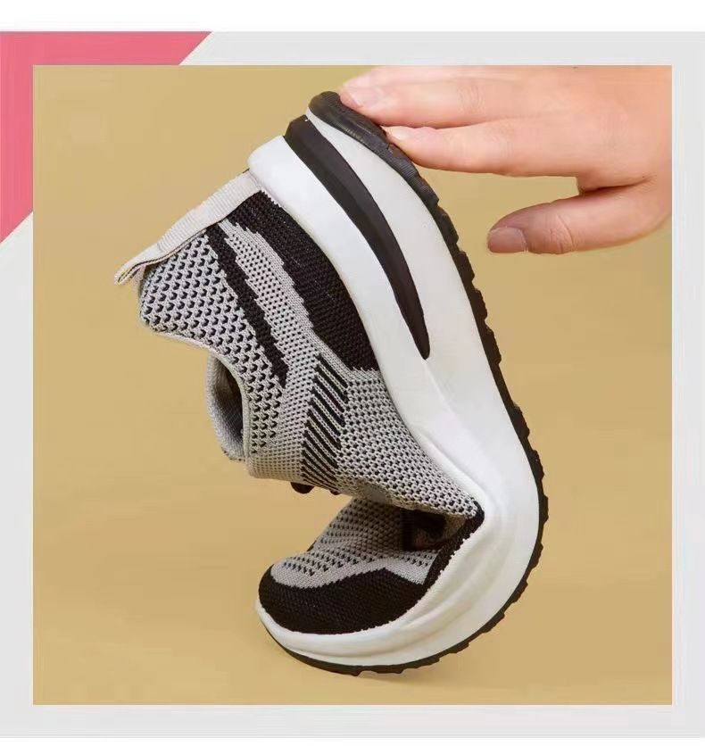 Women's Flyknit Running Shoes - Breathable Mesh Casual Athletic Sneakers with Cushioned Insole, Non-Slip Sole for Gym and Outdoor Activities, Fashion Lightweight Walking Shoes