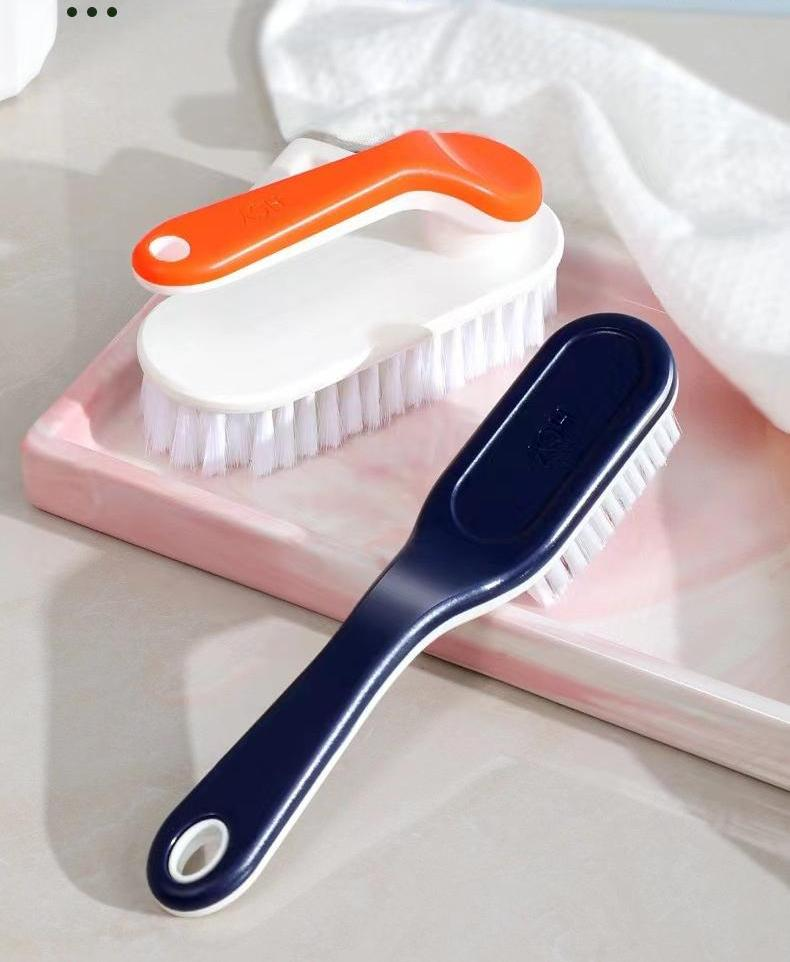 Shoe Brush 2-Pack Cleaning Brush Soft Bristle Long Handle Multi-Angle Shoe Care Cleaner Suede Brush Footwear Crevice Tool - Random Colors