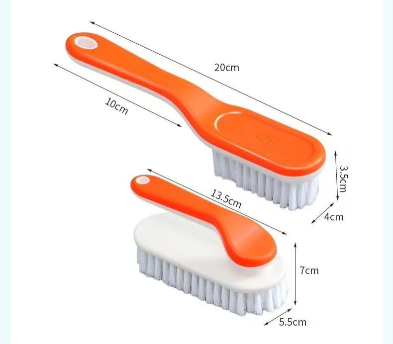 Shoe Brush 2-Pack Cleaning Brush Soft Bristle Long Handle Multi-Angle Shoe Care Cleaner Suede Brush Footwear Crevice Tool - Random Colors