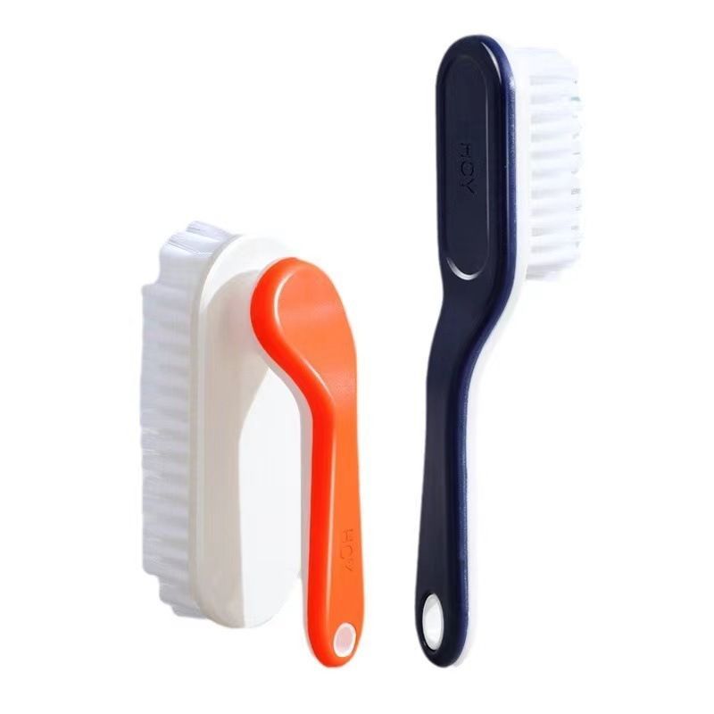 Shoe Brush 2-Pack Cleaning Brush Soft Bristle Long Handle Multi-Angle Shoe Care Cleaner Suede Brush Footwear Crevice Tool - Random Colors