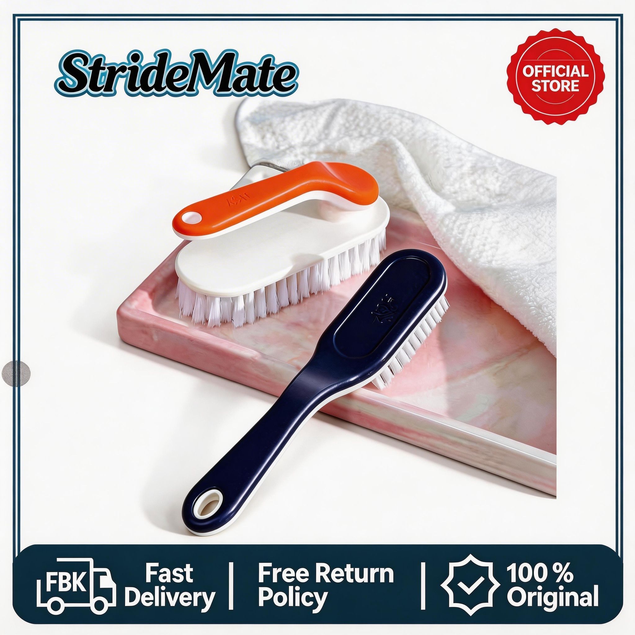 Shoe Brush 2-Pack Cleaning Brush Soft Bristle Long Handle Multi-Angle Shoe Care Cleaner Suede Brush Footwear Crevice Tool - Random Colors