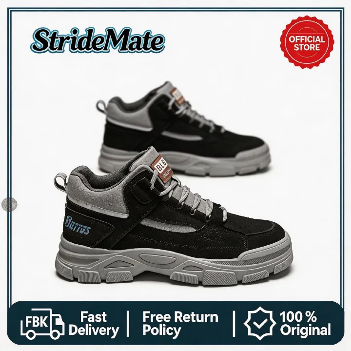 Breathable Anti-Slip Men's Work Boots - High-Cut Durable Sneaker Shoes for Outdoor Work & Hiking, All-Season Industrial Casual Wear