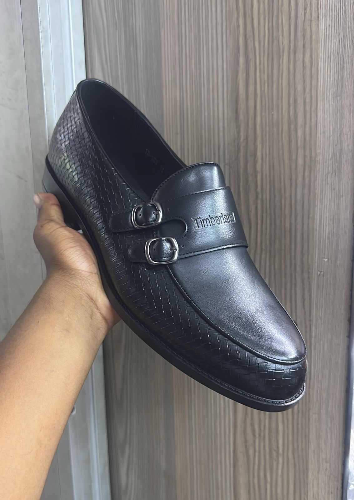 🔥(On offer) 🔥BLACK TIMBERLAND WET LOOK DOUBLE MONK FORMAL AND CASUAL SHOES, VERY COMFORTABLE AND CLASSY, BEST SHOP FOR FORMAL AND CASUAL BOOTS AND MONK SHOES