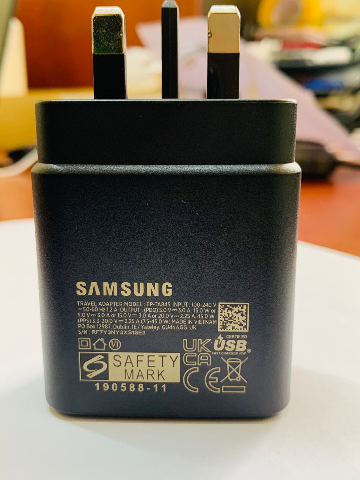 Original Samsung 45W USB-C Power Adapter | Super Fast Charging 2.0 | PD PPS | Adapter Only – No Cable