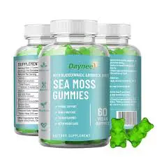 Daynee Sea Moss SeaMoss Gummies With Bladderwrack & Burdock Root Highly Effective Anti-Aging, Cardiovascular Health, Cholesterol Support, Energy Support, Immune Support
