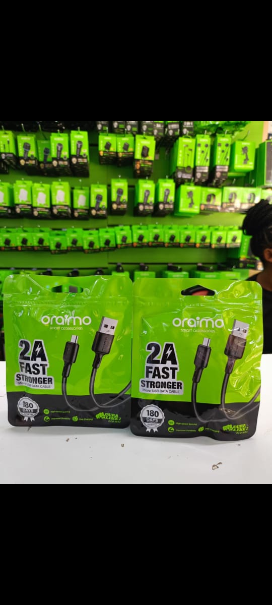 Original Oraimo Micro USB Cable OCD-M53 – Durable Fast Charging & Data Sync Cord, Compatible with Android Devices, Compact Design, Reliable and Long-Lasting Connectivity