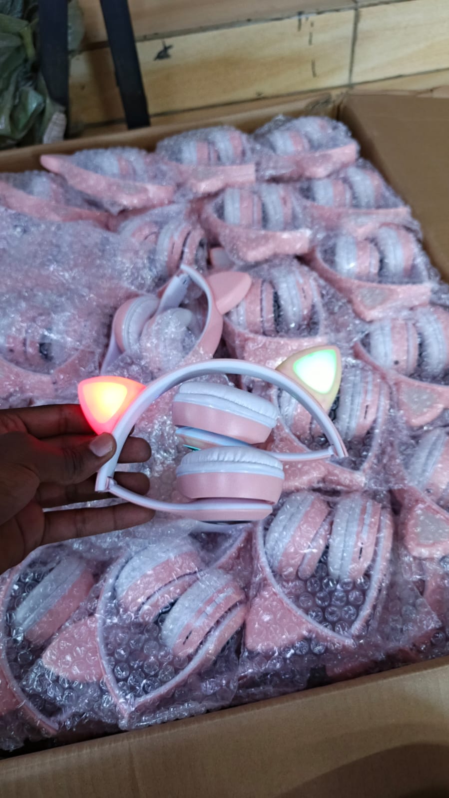 Viv 23 Cat Headphones – Pink & Black Over-Ear Headphones, Restocked, Comfortable Design with Clear Sound and Durable Build