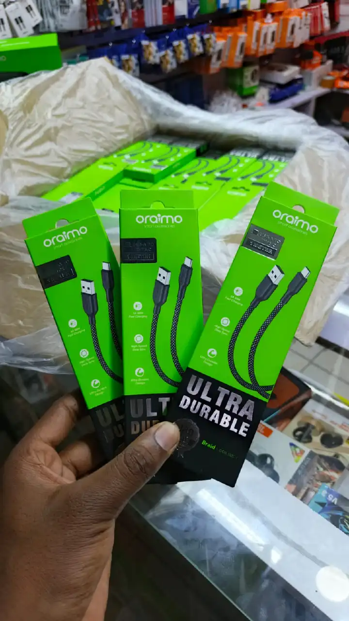Oraimo Type-C Braided Cable – Fast Charging USB-C Charger Cord, Durable Nylon Braided Design, High-Speed Data Sync for Smartphones and Devices, Strong Long-Lasting Cable, On Offer