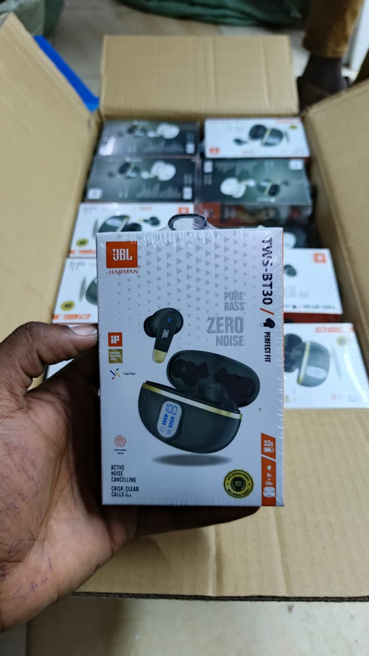 JBL TWS BT30 Wireless EarPods – True Wireless Bluetooth Earbuds, HiFi Sound, Comfortable In-Ear Fit, Built-In Microphone, Noise Reduction, Portable Charging Case, Long Battery Life, Music and Calls,