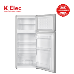 K-ELEC 125L Double Door Refrigerator | 36 Months Warranty (KR20-TM-DFC-KSC) | Energy-Saving Fridge & Freezer | Adjustable Thermostat | 36 Months Warranty on the