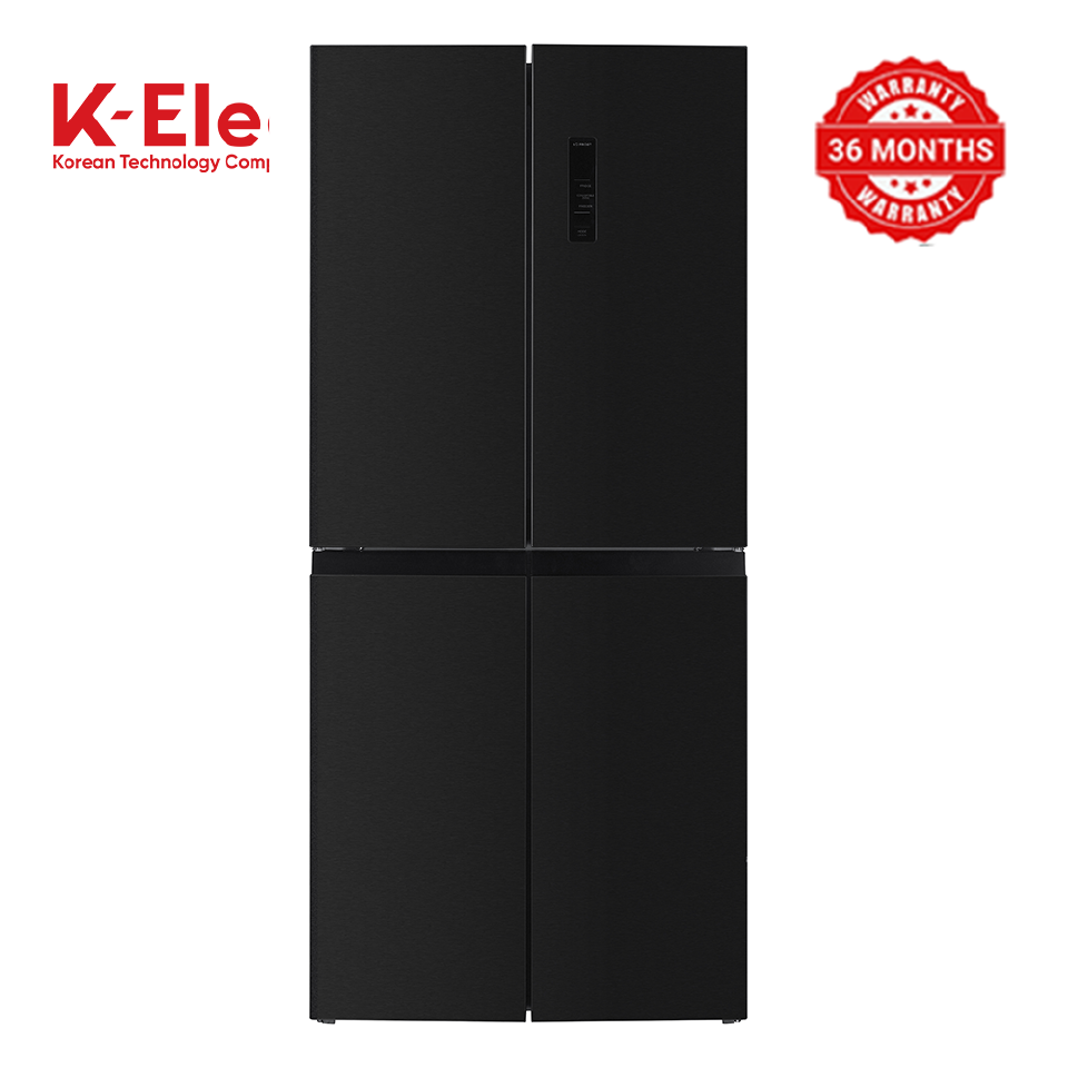 K-ELEC 466L 4-Door Refrigerator, Model KR79-MD-NFC-KBI Black With 3 Years Warranty plus 10 Years Warranty on the Compressor