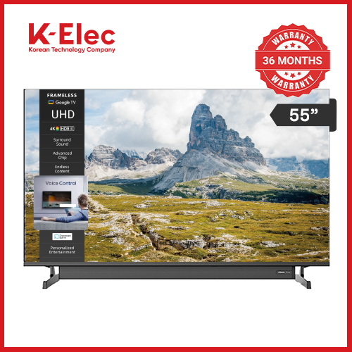 [EASTER SALE OFFER] K-Elec 55" 4K Google Smart LED TV with Attached Dolby Atmos Soundbar | 36-Month Warranty | FREE TV Guard + FREE Wall Mount