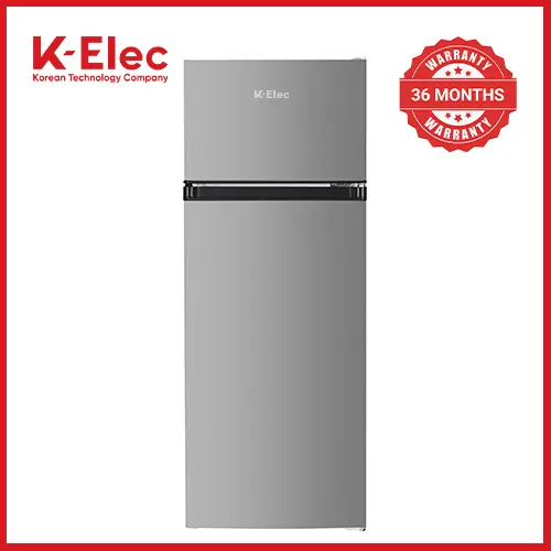 K-ELEC 125L Double Door Refrigerator | 36 Months Warranty (KR20-TM-DFC-KSC) | Energy-Saving Fridge & Freezer | Adjustable Thermostat | 36 Months Warranty on the