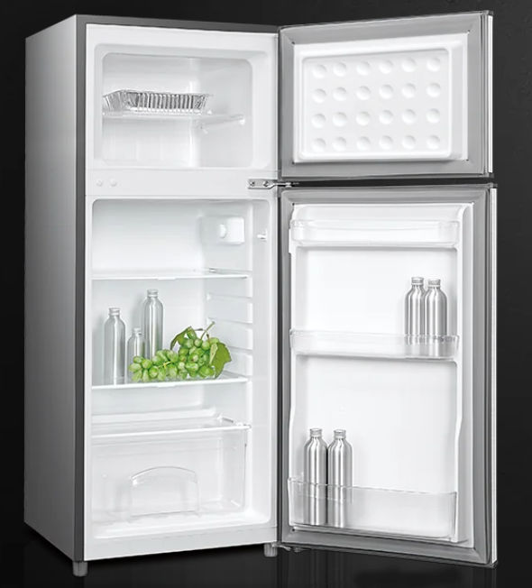 [TECH WEEK SALE ] K-ELEC 125L Double Door Refrigerator | 36 Months Warranty (KR20-TM-DFC-KSC) | Energy-Saving Fridge & Freezer | Adjustable Thermostat | 2L Bottle Rack.