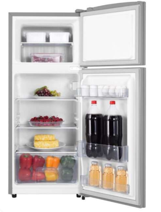[TECH WEEK SALE ] K-ELEC 125L Double Door Refrigerator | 36 Months Warranty (KR20-TM-DFC-KSC) | Energy-Saving Fridge & Freezer | Adjustable Thermostat | 2L Bottle Rack.