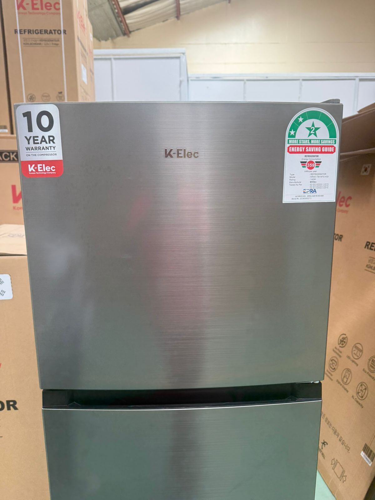 K-ELEC 181L Fridge Model KR30-TM-NFC-KBI Double door Refrigerator Top mount no-frost VCM door Mechanical control Recessed handle, with egg, ice tray Lock And Key & 36 Months Warranty