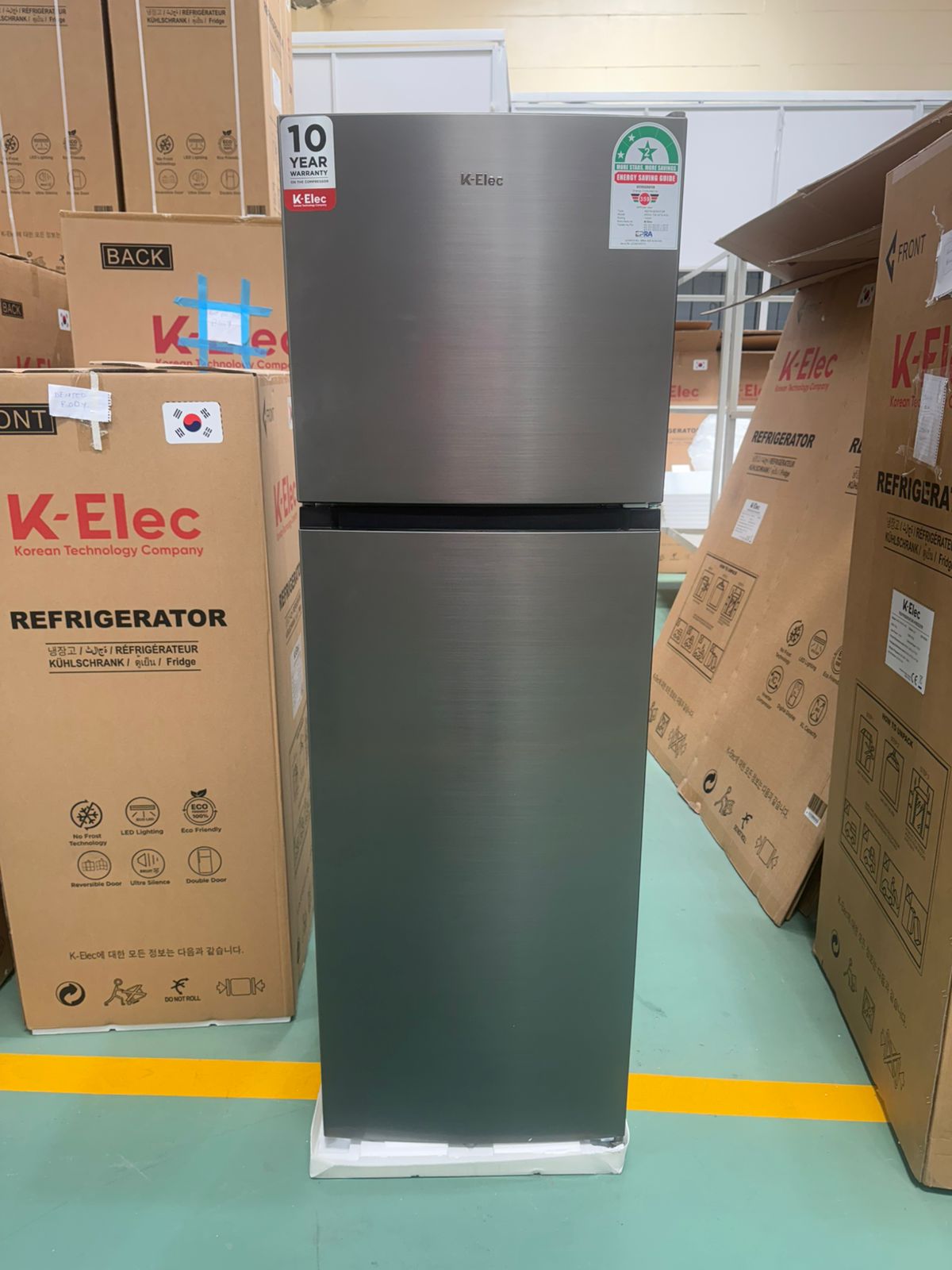 K-ELEC 181L Fridge Model KR30-TM-NFC-KBI Double door Refrigerator Top mount no-frost VCM door Mechanical control Recessed handle, with egg, ice tray Lock And Key & 36 Months Warranty