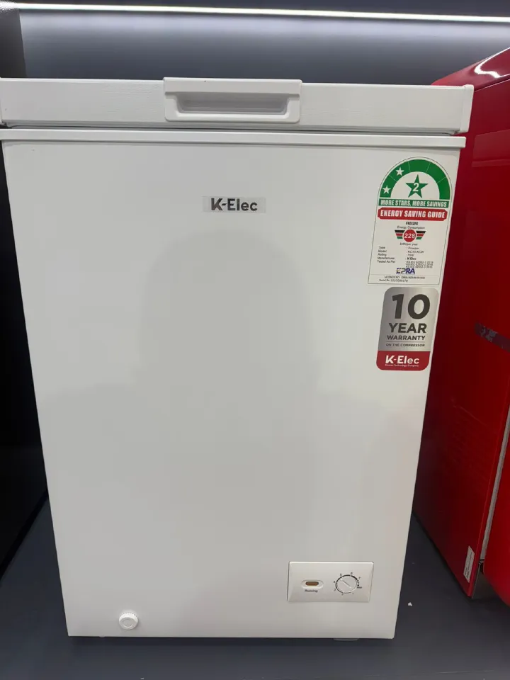 K-ELEC 100Litres Vertical Chest Freezer KC13-KCW Single Flip Drain Freezer Energy-saving Freezer Fast Cooling Refrigerator