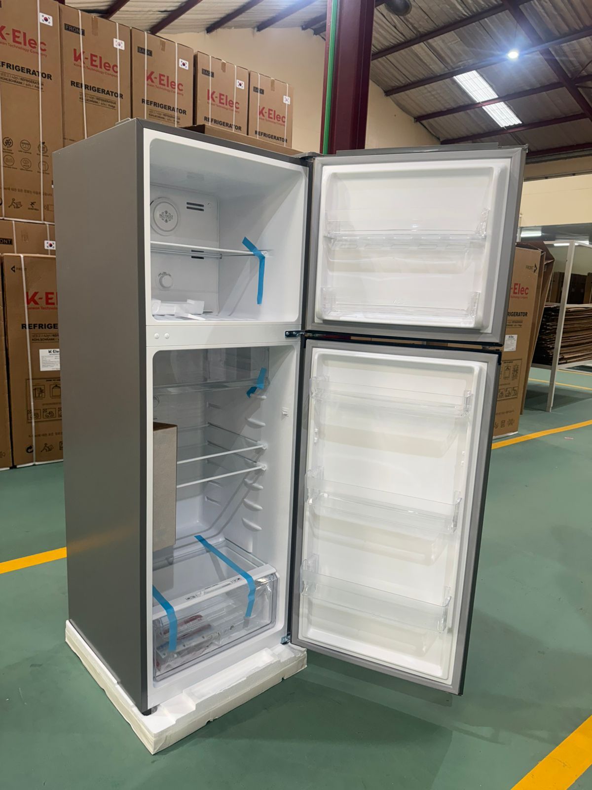 [EASTER SALE OFFER ] K-ELEC 356L Fridge (3 YRS WARRANTY ) KR56-TM-NFC-KBI Double door Refrigerator Top mount no-frost VCM door Mechanical control Recessed handle, with egg, ice tray Lock And Key