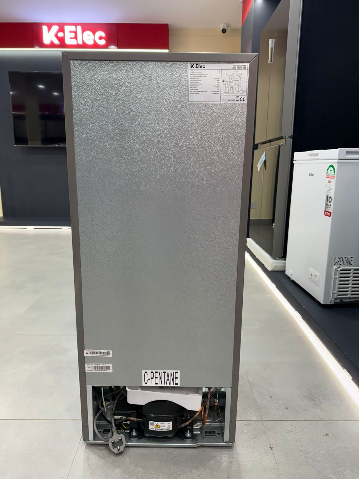 [TECH WEEK SALE ] K-ELEC 125L Double Door Refrigerator | 36 Months Warranty (KR20-TM-DFC-KSC) | Energy-Saving Fridge & Freezer | Adjustable Thermostat | 2L Bottle Rack.