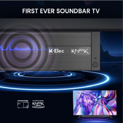 K-Elec 43 Inches 4K Google Smart LED TV with Attached Dolby Atmos Soundbar | 36-Month Warranty