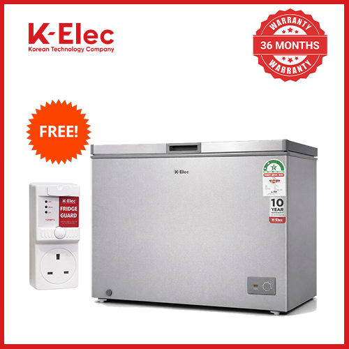 K-ELEC 200 Litres Vertical Chest Freezer KC25-KSS Energy Efficient Deep Freezer Perfect for Home & Business Use Fast Cooling Refrigerator + Free Fridge Guard