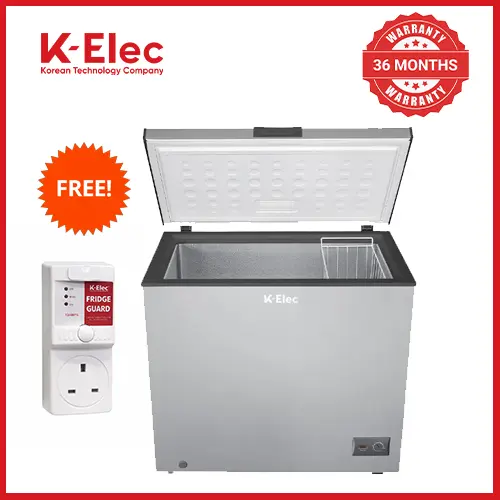 [EASTER SALE OFFER ] K-ELEC 100Litres Vertical Chest Freezer (Silver ) VL-BD130 Single Flip Drain Freezer Energy-saving Freezer Fast Cooling Refrigerator