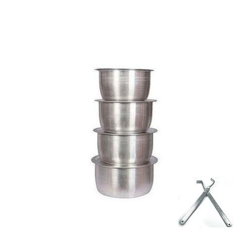 Durable 4PCS Stainless  Sufuria Cooking Pot Set  + FREE Kamata – Quality Aluminium Kitchen Cookware for Everyday Use