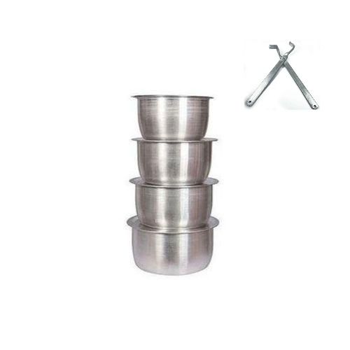 Durable 4PCS Stainless  Sufuria Cooking Pot Set  + FREE Kamata – Quality Aluminium Kitchen Cookware for Everyday Use