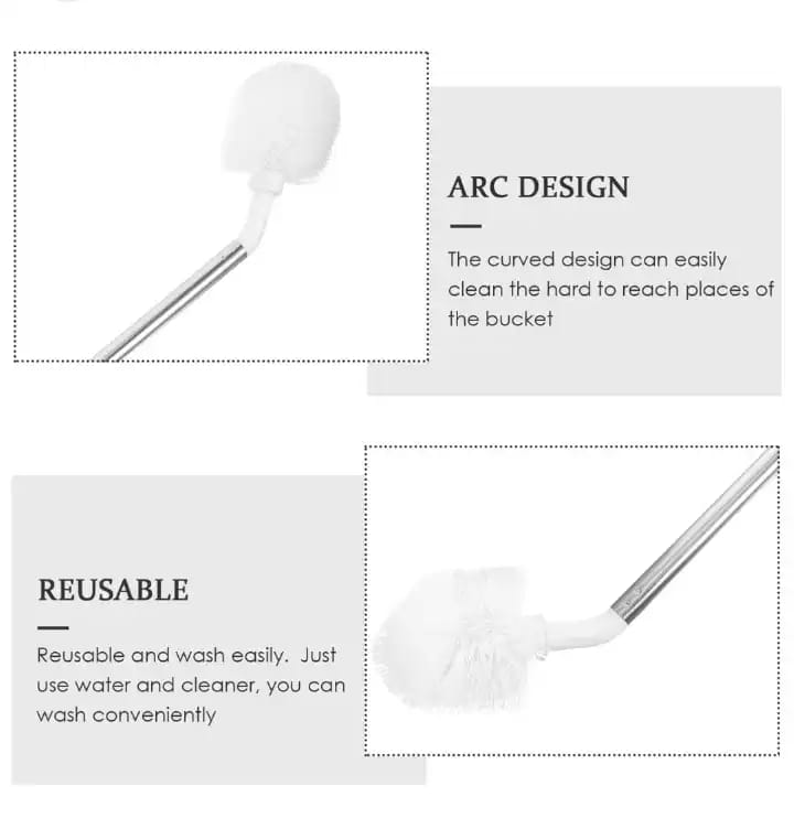 Bent Gallon Bottle Cleaning Brush – Long Handle Deep Cleaning Brush for Water Gallons, Jugs & Dispensers (White)