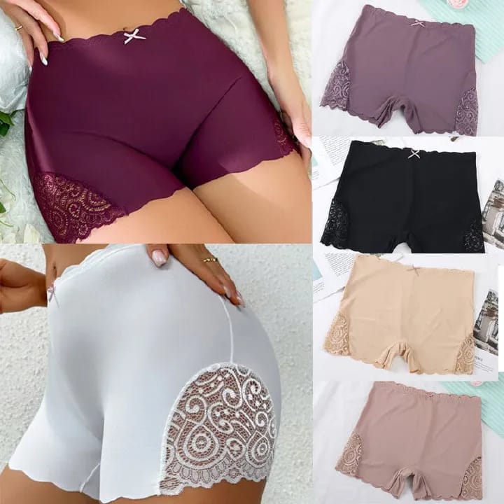 3-pack ladies biker shorts panties. Soft, stretchy and breathable underwear for all-day comfort. Assorted colors.