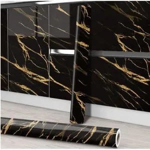 Marble Contact Paper / Wallpaper – White & Black Self-Adhesive Vinyl Roll (2m × 60cm) for Furniture, Kitchen & Walls