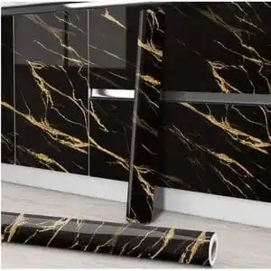 Marble Contact Paper / Wallpaper – White & Black Self-Adhesive Vinyl Roll (2m × 60cm) for Furniture, Kitchen & Walls