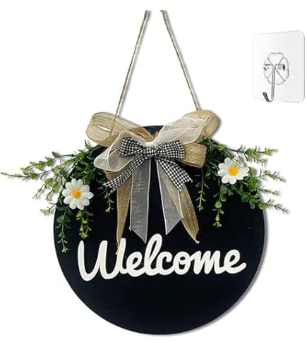 30cm Welcome Decorative Wall Hanging – Modern Home Wall Art for Living Room, Bedroom & Entryway – Black Color