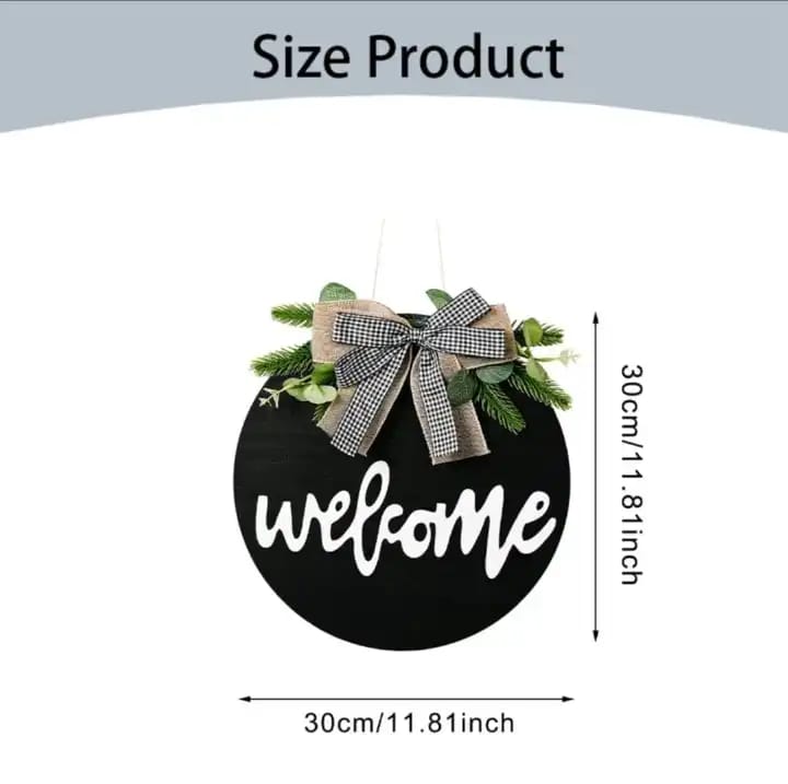 30cm Welcome Decorative Wall Hanging – Modern Home Wall Art for Living Room, Bedroom & Entryway – Black Color