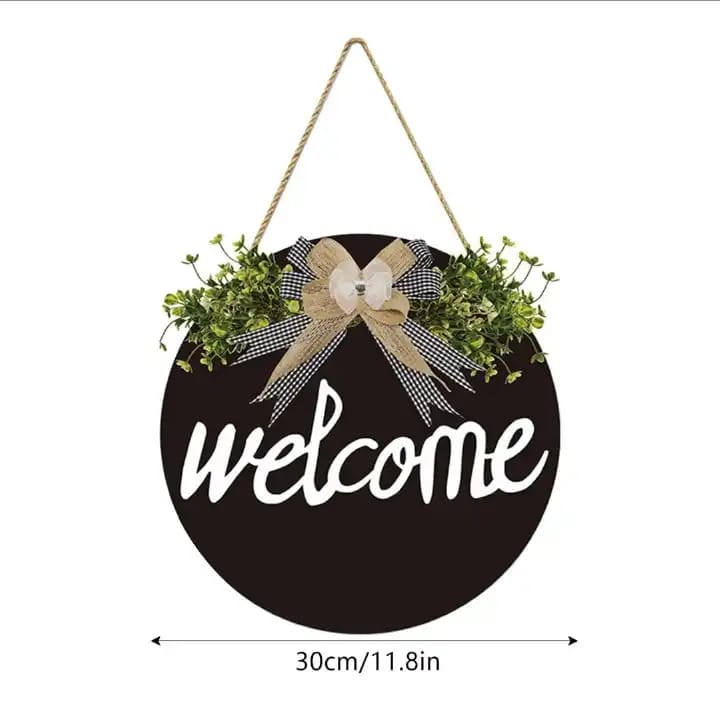 30cm Welcome Decorative Wall Hanging – Modern Home Wall Art for Living Room, Bedroom & Entryway – Black Color