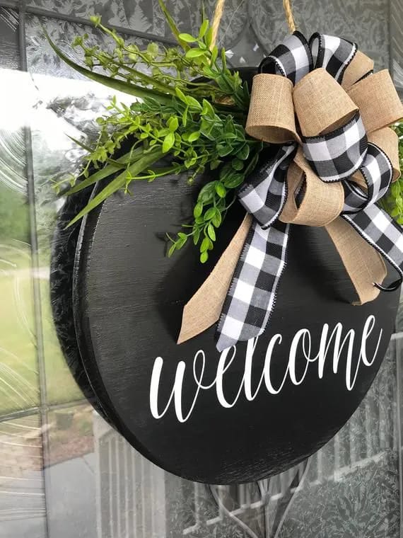 30cm Welcome Decorative Wall Hanging – Modern Home Wall Art for Living Room, Bedroom & Entryway – Black Color