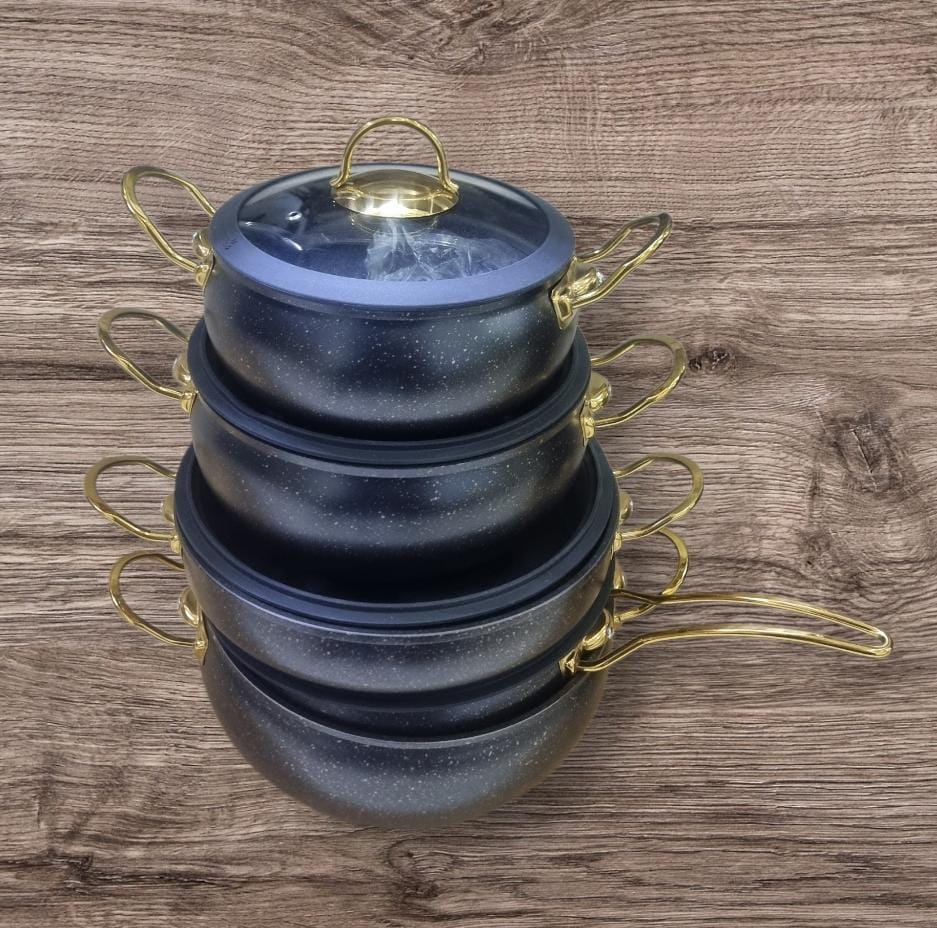 HonHey 9-Piece Granite Nonstick Sufuria & Cookware Set | Premium Aluminum | Complete Kitchen Upgrade