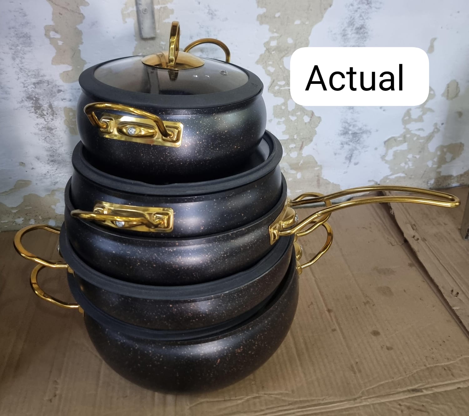 HonHey 9-Piece Granite Nonstick Sufuria & Cookware Set | Premium Aluminum | Complete Kitchen Upgrade