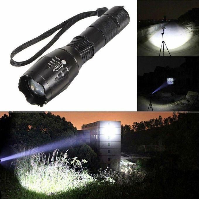 Ultra-Bright Tactical Military Torch – 4-Mode LED Flashlight, Waterproof, USB Rechargeable – Pocket Size & Keychain Hook