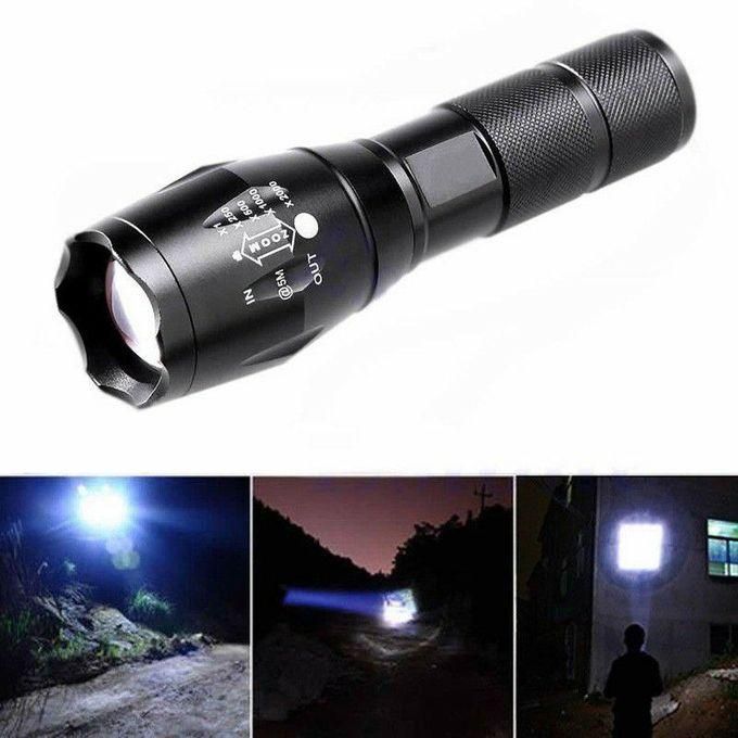 Ultra-Bright Tactical Military Torch – 4-Mode LED Flashlight, Waterproof, USB Rechargeable – Pocket Size & Keychain Hook
