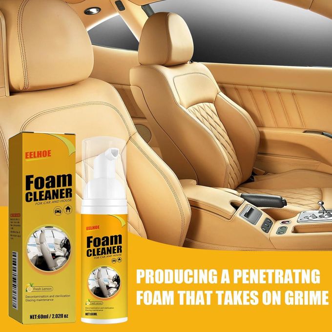 Multipurpose Foam Cleaner Spray 100ml, Foam Cleaner for Car and House Lemon Flavor, All-Purpose Household Cleaners for Car and Kitchen