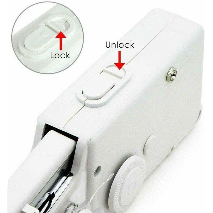 Handheld Portable and Cordless Electric Stitch Home Travel Clothes Fabric Curtains Lightweight Craft Single Thread Sewing Machine Battery or Mains with Extra Bobbin & Needle & Threader