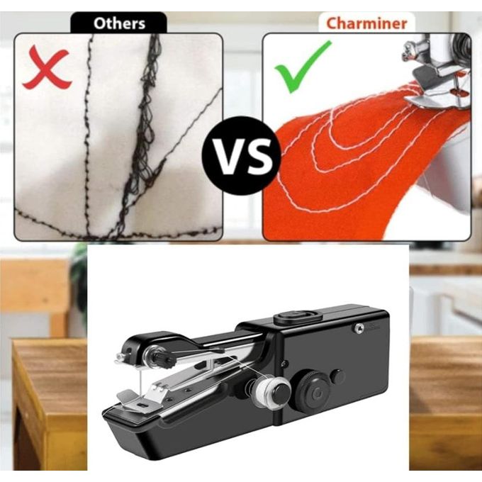 Handheld Portable and Cordless Electric Stitch Home Travel Clothes Fabric Curtains Lightweight Craft Single Thread Sewing Machine Battery or Mains with Extra Bobbin & Needle & Threader