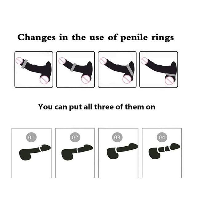 Delay Ejaculation Beaded Penis Cock Ring Stay Hard Prolonged Intercourse Testicle Restraint Adult Sex Toy For Men Elastic 3 Male Rubber Cock Ring - image 10