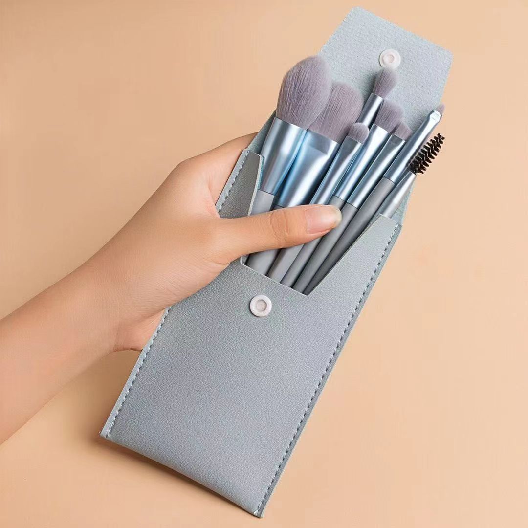 8 Pcs Portable Mini Makeup Brush Set Multi Functional Cosmetic Brushes For Powder Blush Eyebrow Eyeshadow Daily Travel Makeup